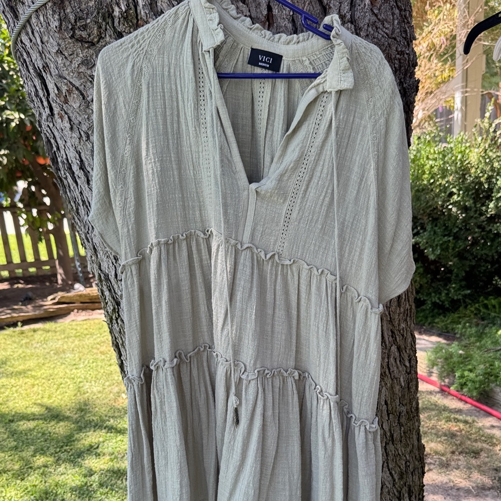 Vici Sage Green Maxi Dress